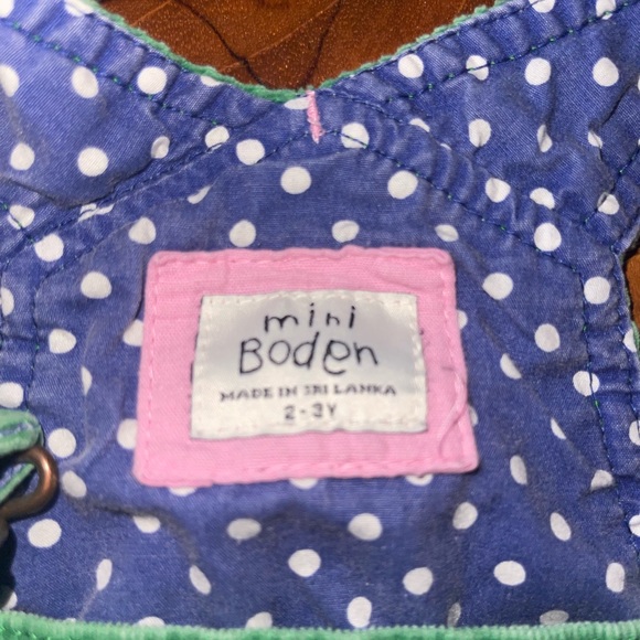 Mini Boden Cordaroy green overalls - Picture 3 of 4